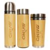 Picture of Avino Eco friendly stainless steel thermos insulated drinking bamboo diffrent bottles.combo (pack of 3)