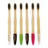 Picture of Avino Eco-Friendly, Natural wooden flat handle Toothbrush Set pk of 6 different colours