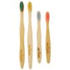 Picture of Avino 100%  natural wooden toothbrushes with flat handle (2 Adults+2 Kids) 