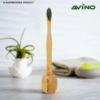 Picture of Avino Natural bamboo toothbrush (assorted) & wooden brush holder, Sustainable Alternative to Plastic Containers.