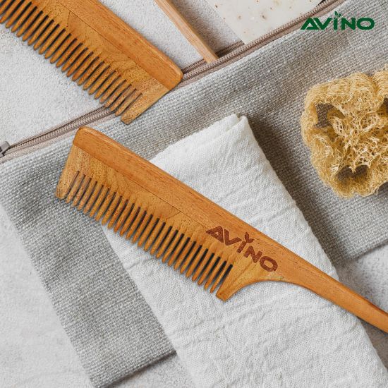 Picture of Avino Handmade Neem Wood LILY  Tail Comb for hairs