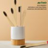 Picture of Avino Eco-Friendly, Natural wooden flat handle Toothbrush Set pk of 6 different colours